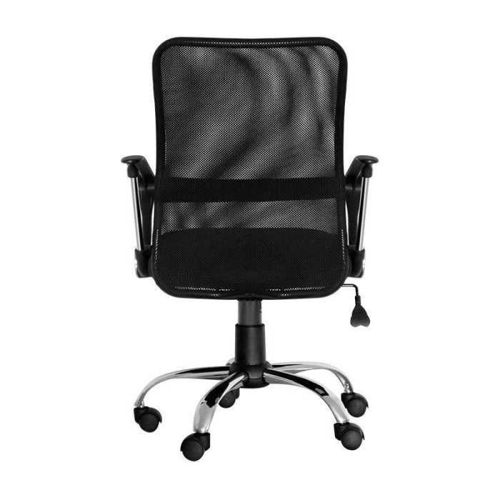 Silla de oficina KUSS, respaldo bajo en malla, brazos fijos, color negro