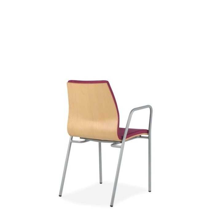 Silla confidente JÚPITER 3, estructura 4 patas, brazos fijos, tapizada