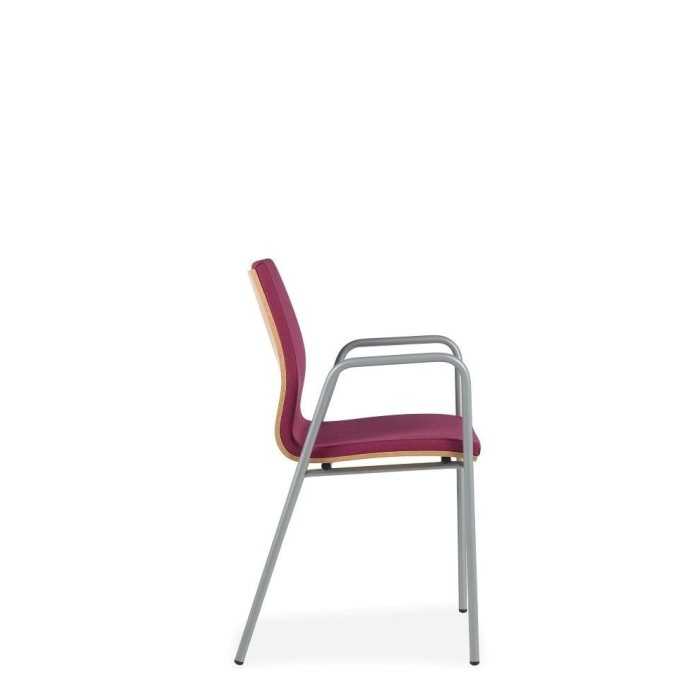 Silla confidente JÚPITER 3, estructura 4 patas, brazos fijos, tapizada