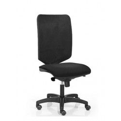Silla de oficina FREDI-E, tapizado negro, sin brazos, base nylon