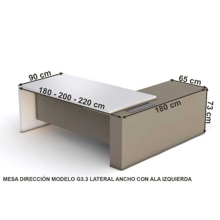 Mesa de despacho SERIE G3.3 lateral ancho con ala izquierda de Jgorbe