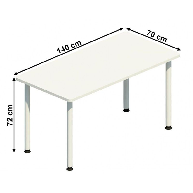 Mesa polivalente rectangular pata fija 140 x 70 cm