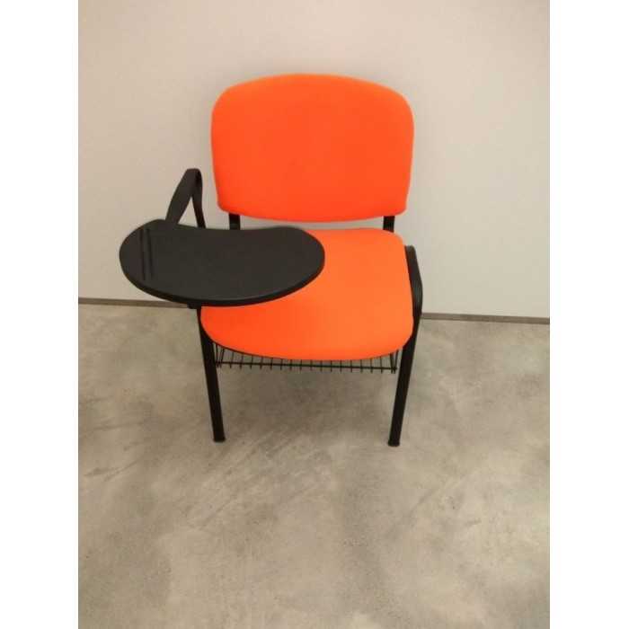 Silla ISO tapizada con pala abatible y rejilla portalibros