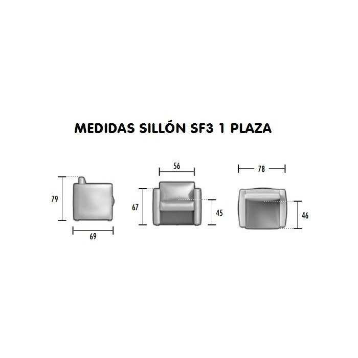 Sillón salas de espera tapizado modelo SF3 1 plaza