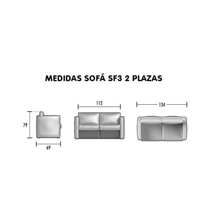 Sillón sala de espera SF3 de 2 plazas tapizado