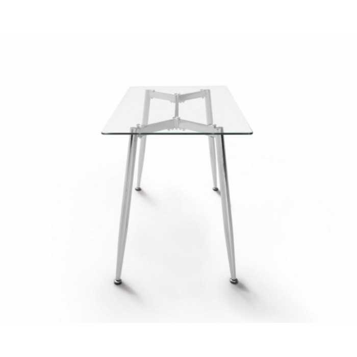Mesa de cristal TTIGA, estructura perimetral de acero, medida 120x70 cm