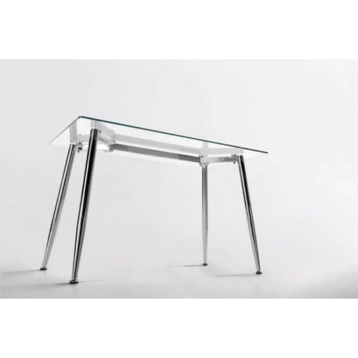 Mesa de cristal TTIGA, estructura perimetral de acero, medida 120x70 cm