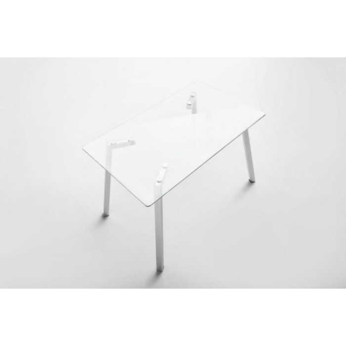 Mesa de cristal DENVER, estructura 4 patas, medida 140x80 cm