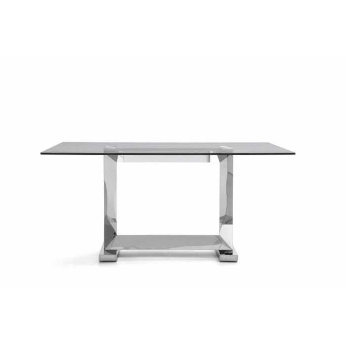 Mesa de cristal KRIS, base de acero, medida 200x90 cm