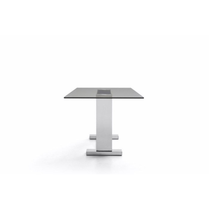 Mesa de cristal KRIS, base de acero, medida 200x90 cm