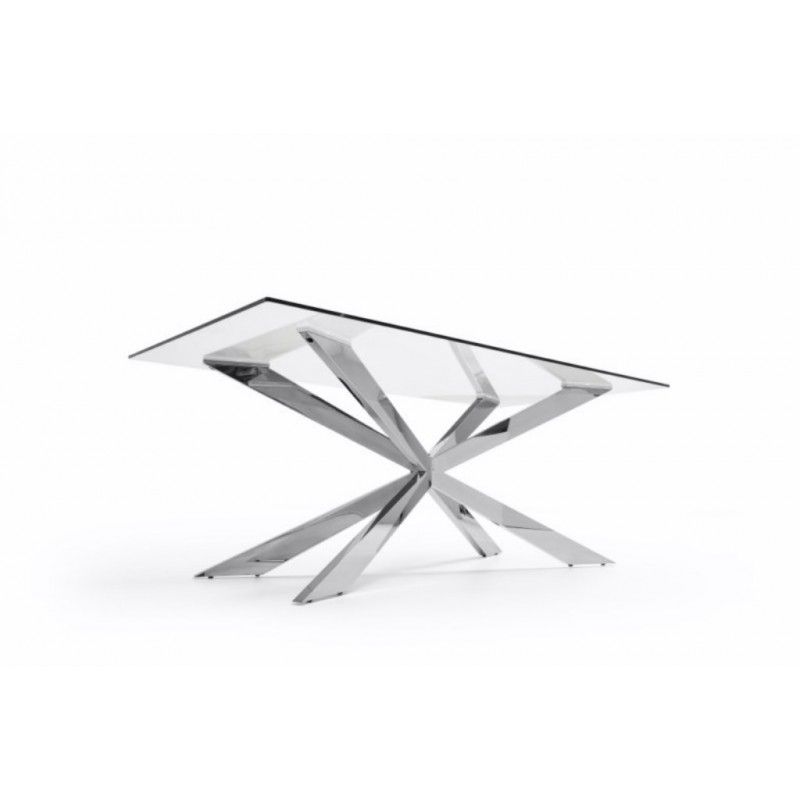 Mesa de cristal LOVE, estructura de acero, medida 200x100 cm