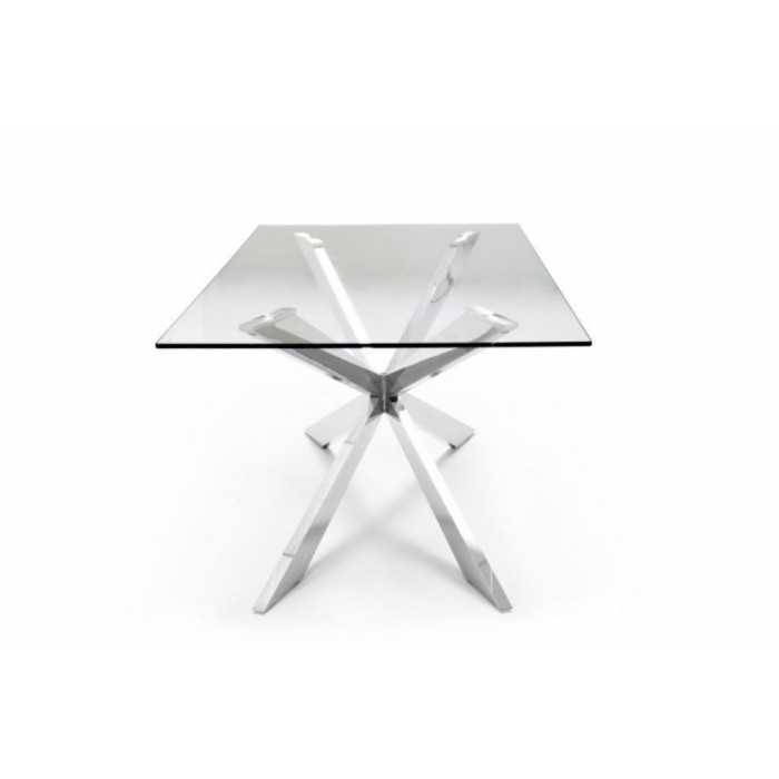 Mesa de cristal LOVE, estructura de acero, medida 200x100 cm