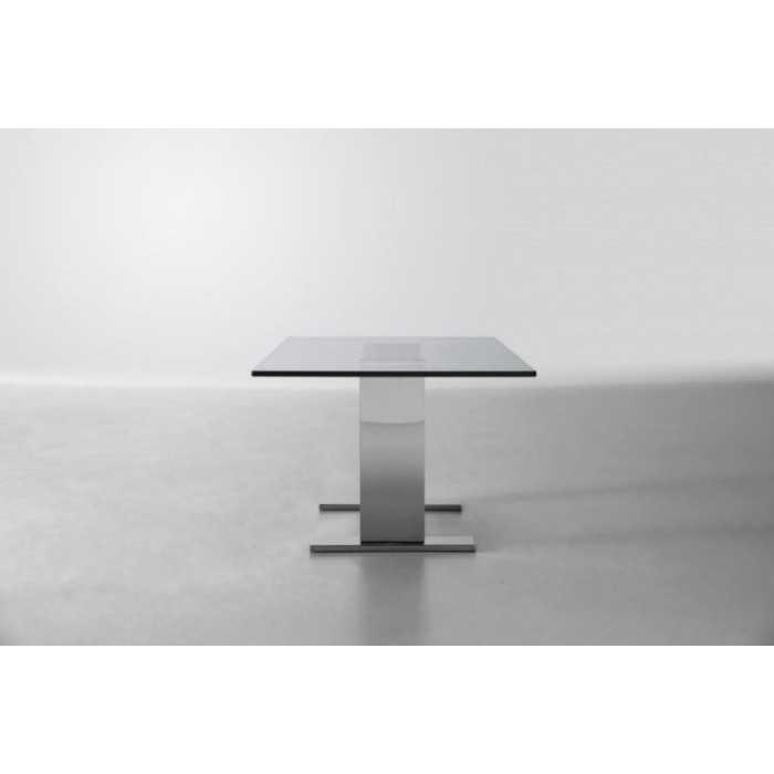 Mesa de cristal KOSTA, sala de espera, base de acero, medida 120x60 cm