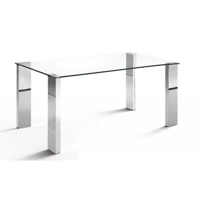 Mesa de cristal ESTRELLA PLUS, patas rectangulares, medida 120x70 cm