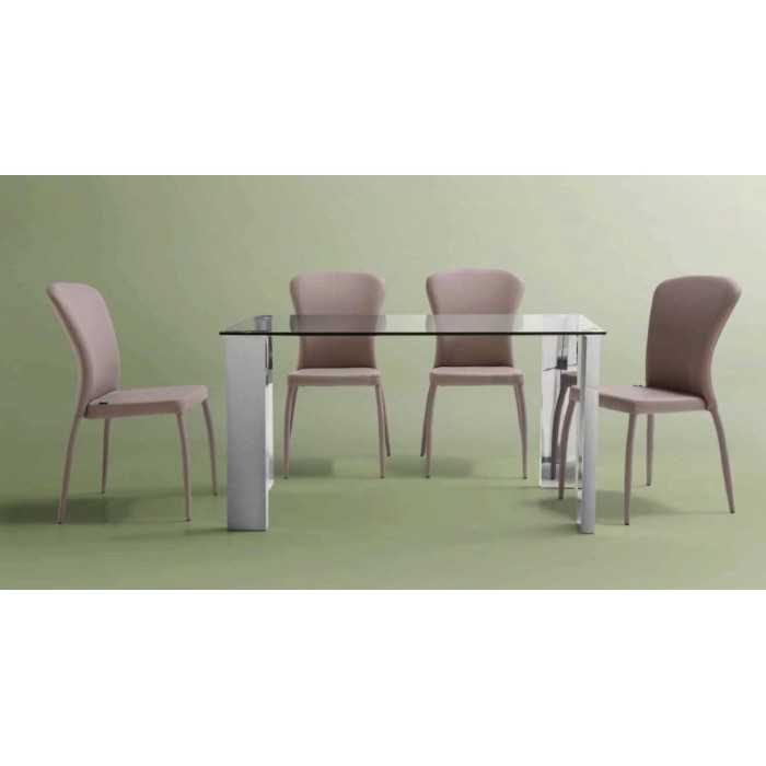 Mesa de cristal ESTRELLA PLUS, patas rectangulares, medida 120x70 cm