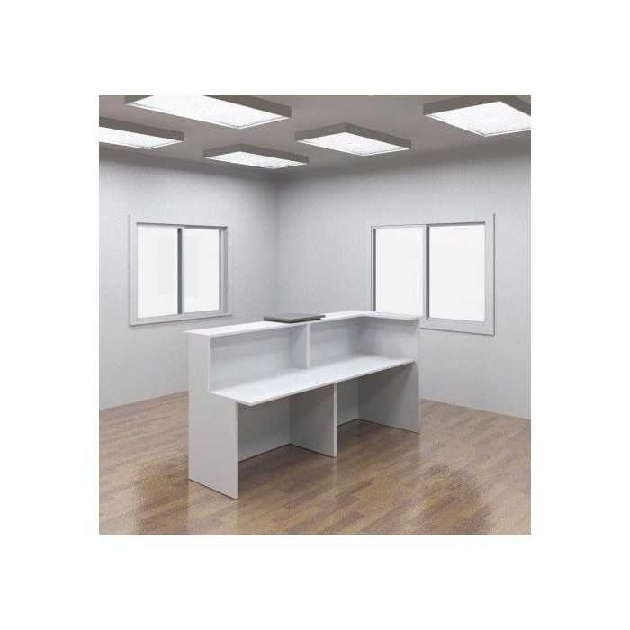 Mostrador recepción + sobremostrador BASIC 240 cm terminación derecha