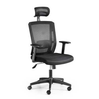Silla de oficina ergonómica SOFIA de Euromof, cabecero y brazos regulables