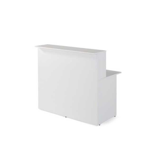 Mostrador recepción BASIC, medida 120 cm, con cajonera y armario bajo, color blanco