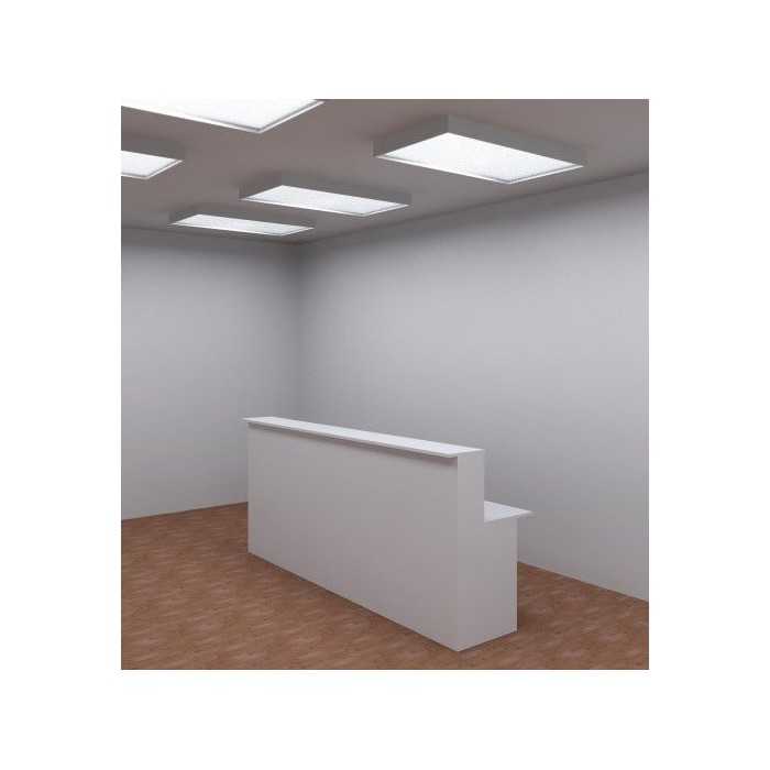 Mostrador de recepción recto BASIC, color blanco, ancho total 240 cm
