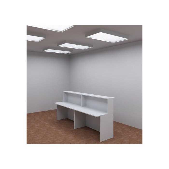 Mostrador de recepción recto BASIC, color blanco, ancho total 240 cm