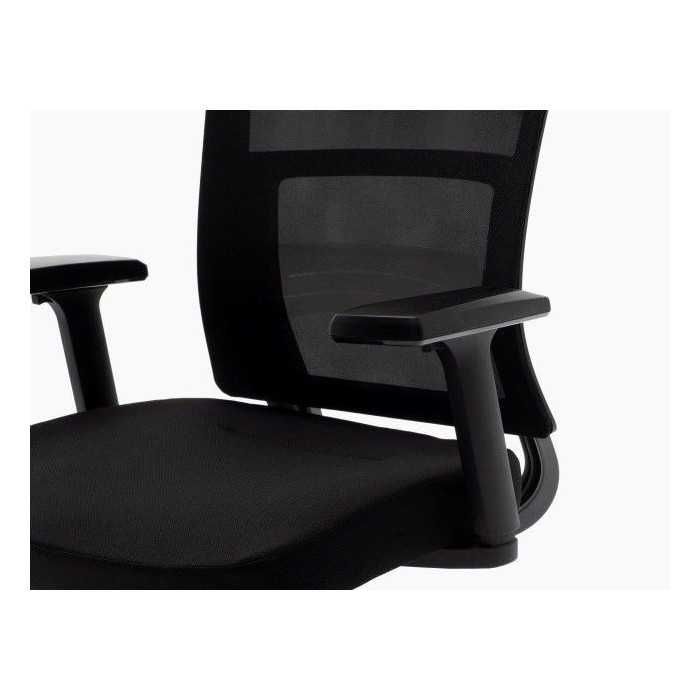 Silla de oficina ergonómica ATLANTA de Euromof, cabecero, brazos 3D, base aluminio pulido