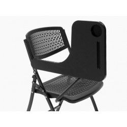 Pack 4 sillas plegables SEUL de Euromof con pala derecha, estructura de acero, color negro