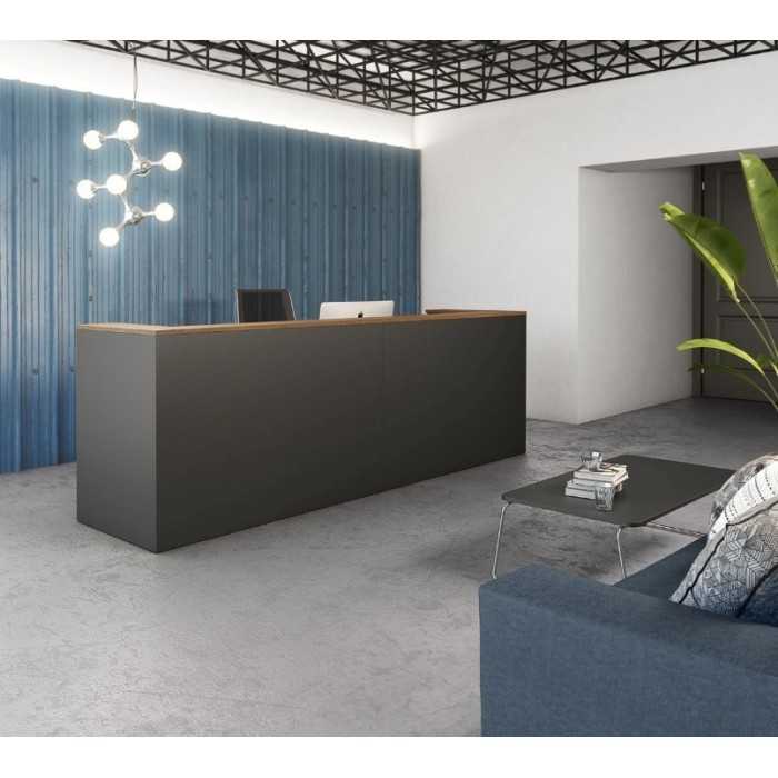 Mostrador de recepción doble ZETA, con pasacables, color configurable