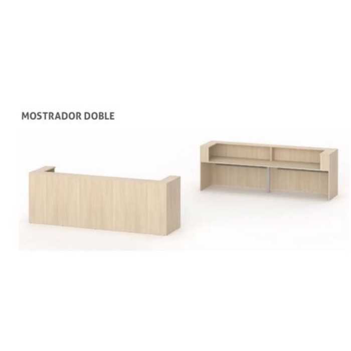 Mostrador de recepción doble ZETA, con pasacables, color configurable