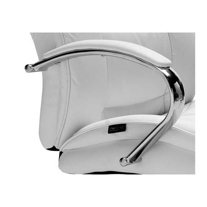 Sillón de oficina TOLEDO acolchado de gran grosor en ecopiel, base de aluminio, polipiel blanco