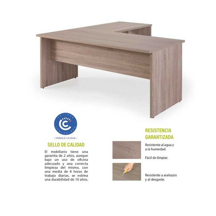 Mesa de oficina + Ala Izquierda SERIE COLOR