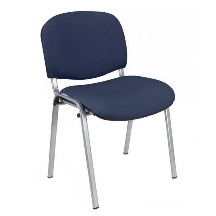 Silla confidente ISO, sin brazos, tapizado tela o polipiel, patas grises