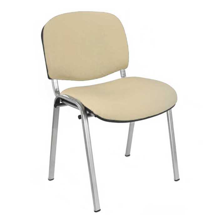 Silla confidente ISO, sin brazos, tapizado tela o polipiel, patas grises