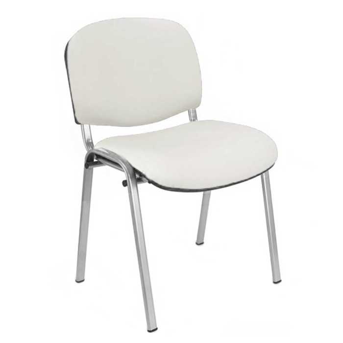 Silla confidente ISO, sin brazos, tapizado tela o polipiel, patas grises