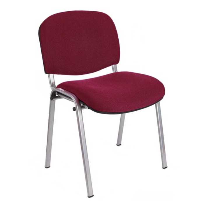 Silla confidente ISO, sin brazos, tapizado tela o polipiel, patas grises
