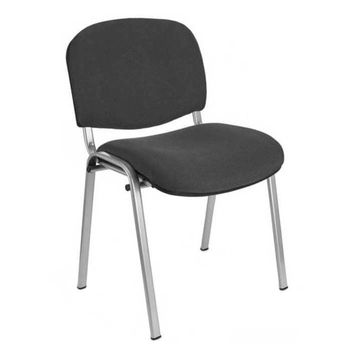 Silla confidente ISO, sin brazos, tapizado tela o polipiel, patas grises