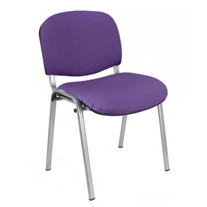 Silla confidente ISO, sin brazos, tapizado tela o polipiel, patas grises