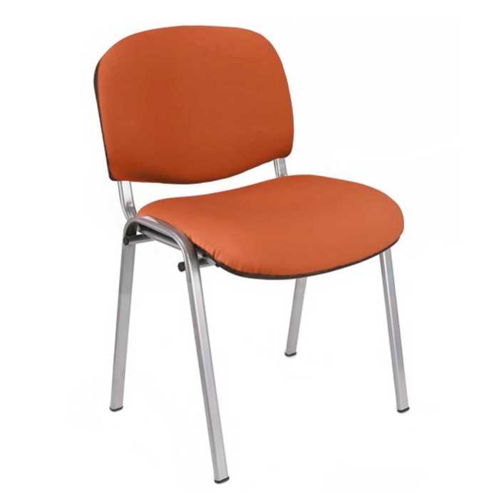 Silla confidente ISO, sin brazos, tapizado tela o polipiel, patas grises