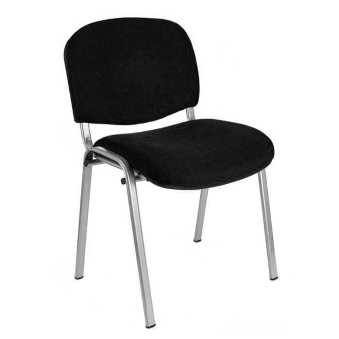 Silla confidente ISO, sin brazos, tapizado tela o polipiel, patas grises