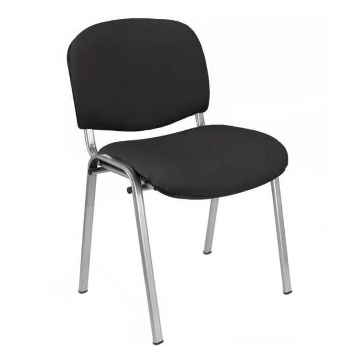 Silla confidente ISO, sin brazos, tapizado tela o polipiel, patas grises