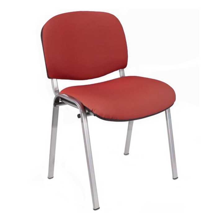 Silla confidente ISO, sin brazos, tapizado tela o polipiel, patas grises