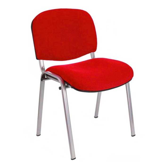 Silla confidente ISO, sin brazos, tapizado tela o polipiel, patas grises