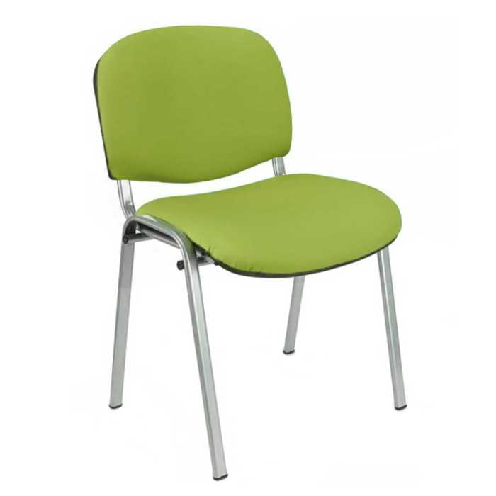 Silla confidente ISO, sin brazos, tapizado tela o polipiel, patas grises