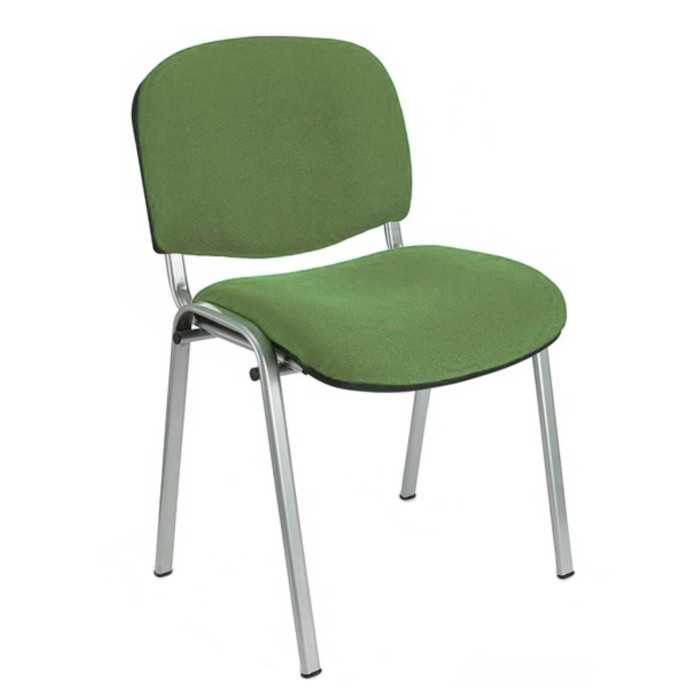 Silla confidente ISO, sin brazos, tapizado tela o polipiel, patas grises