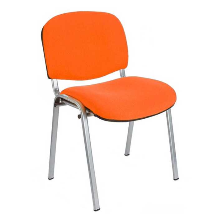 Silla confidente ISO, sin brazos, tapizado tela o polipiel, patas grises