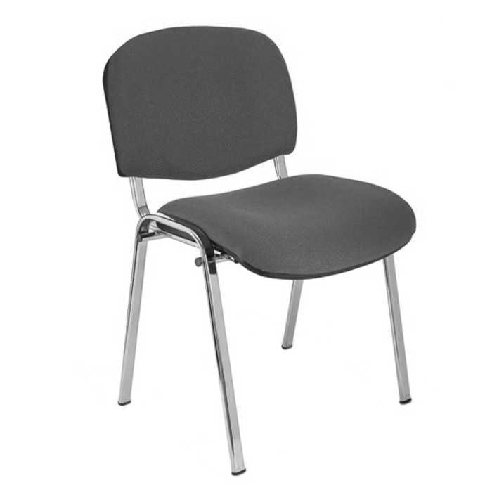 Silla confidente ISO, sin brazos, tapizado tela o polipiel, patas cromadas