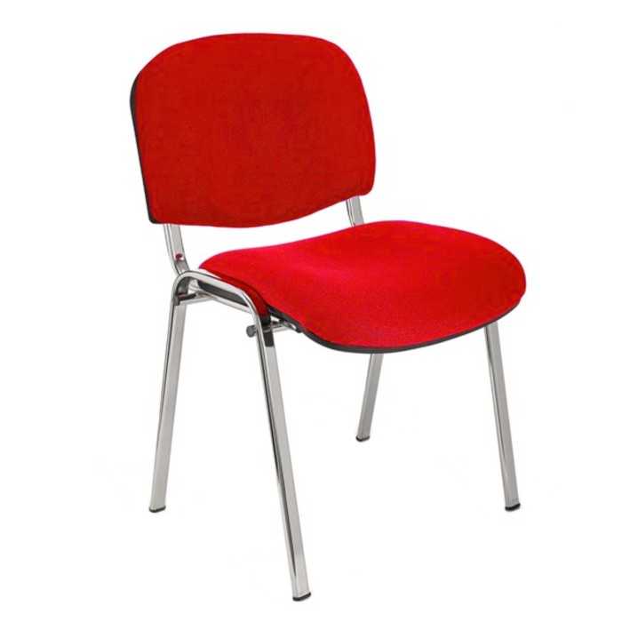 Silla confidente ISO, sin brazos, tapizado tela o polipiel, patas cromadas