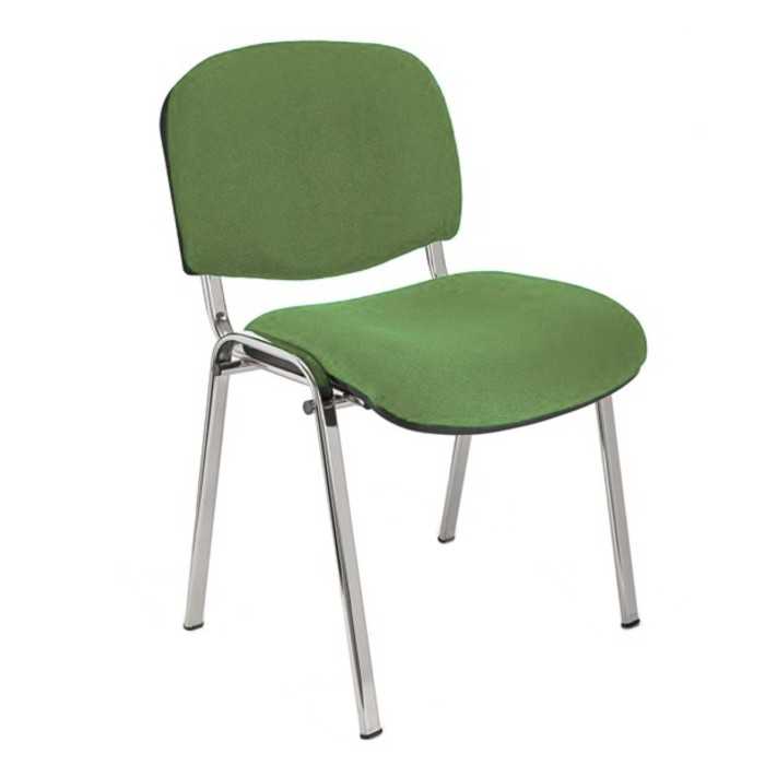 Silla confidente ISO, sin brazos, tapizado tela o polipiel, patas cromadas