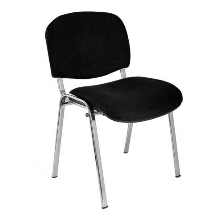Silla confidente ISO, sin brazos, tapizado tela o polipiel, patas cromadas