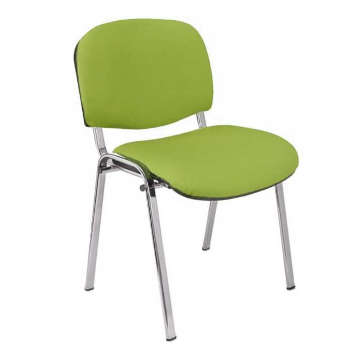 Silla confidente ISO, sin brazos, tapizado tela o polipiel, patas cromadas