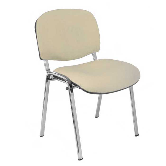 Silla confidente ISO, sin brazos, tapizado tela o polipiel, patas cromadas